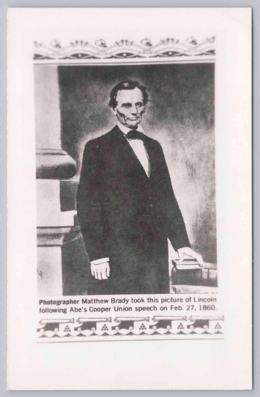 Real Photo Postcard~Photo of Lincoln By Matthew Brady~RPPC
