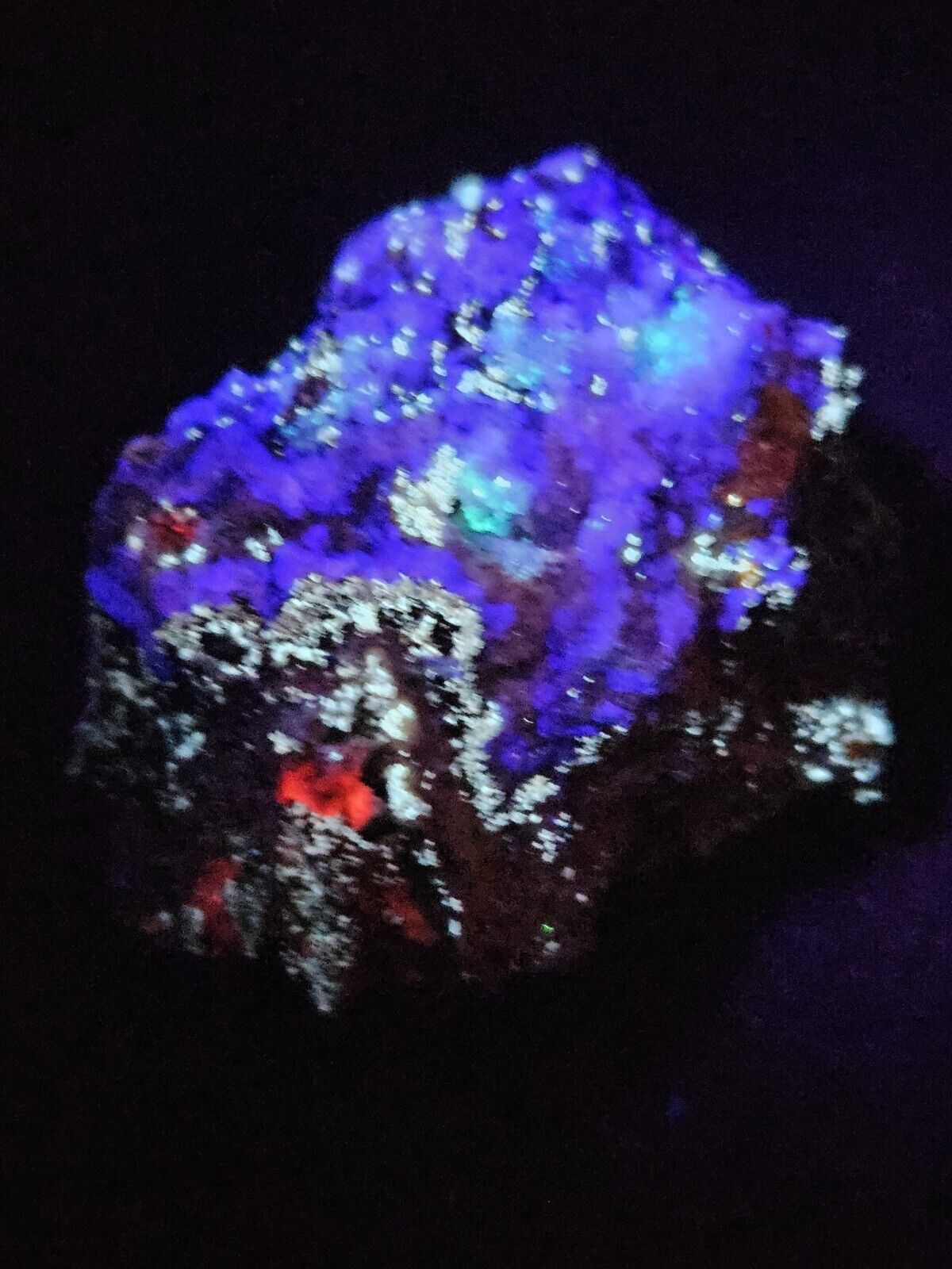 Fluorescent Wulfenite Aragonite Calcite Willimite Red Cloud Mine Arizona Mineral
