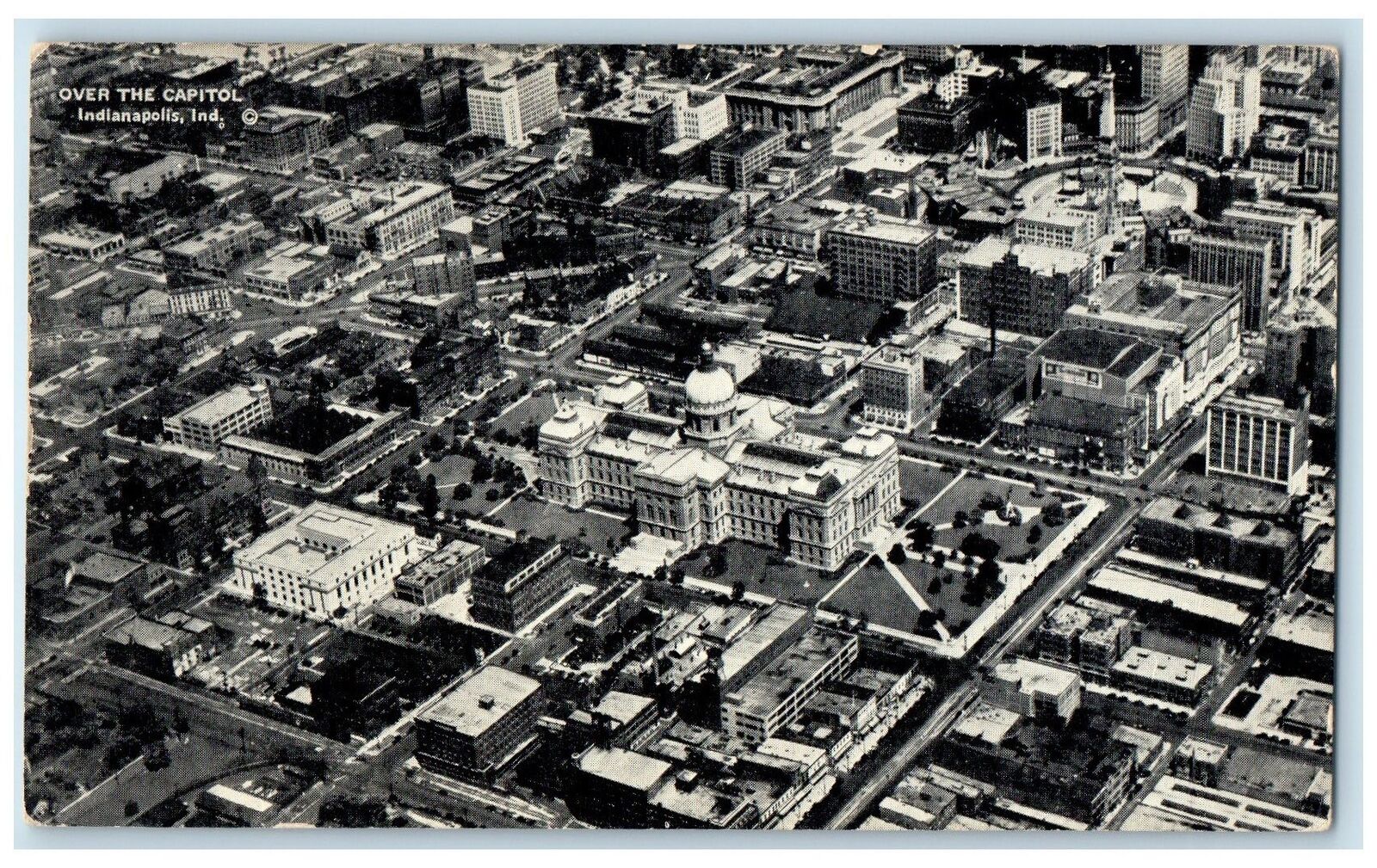 c1910s Aerial View Of Over The Capitol Indianapolis Indiana IN Unposted Postcard