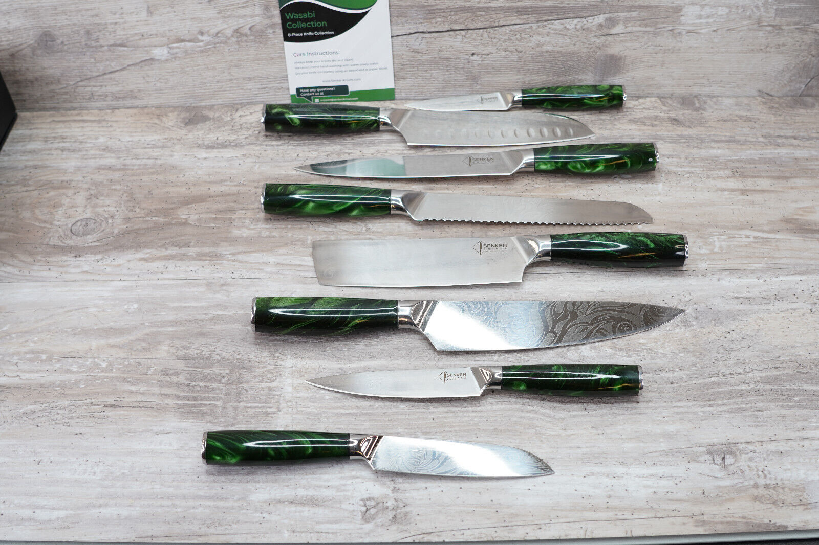 Senken 8pc Kitchen Knife Set - Wasabi OPEN BOX