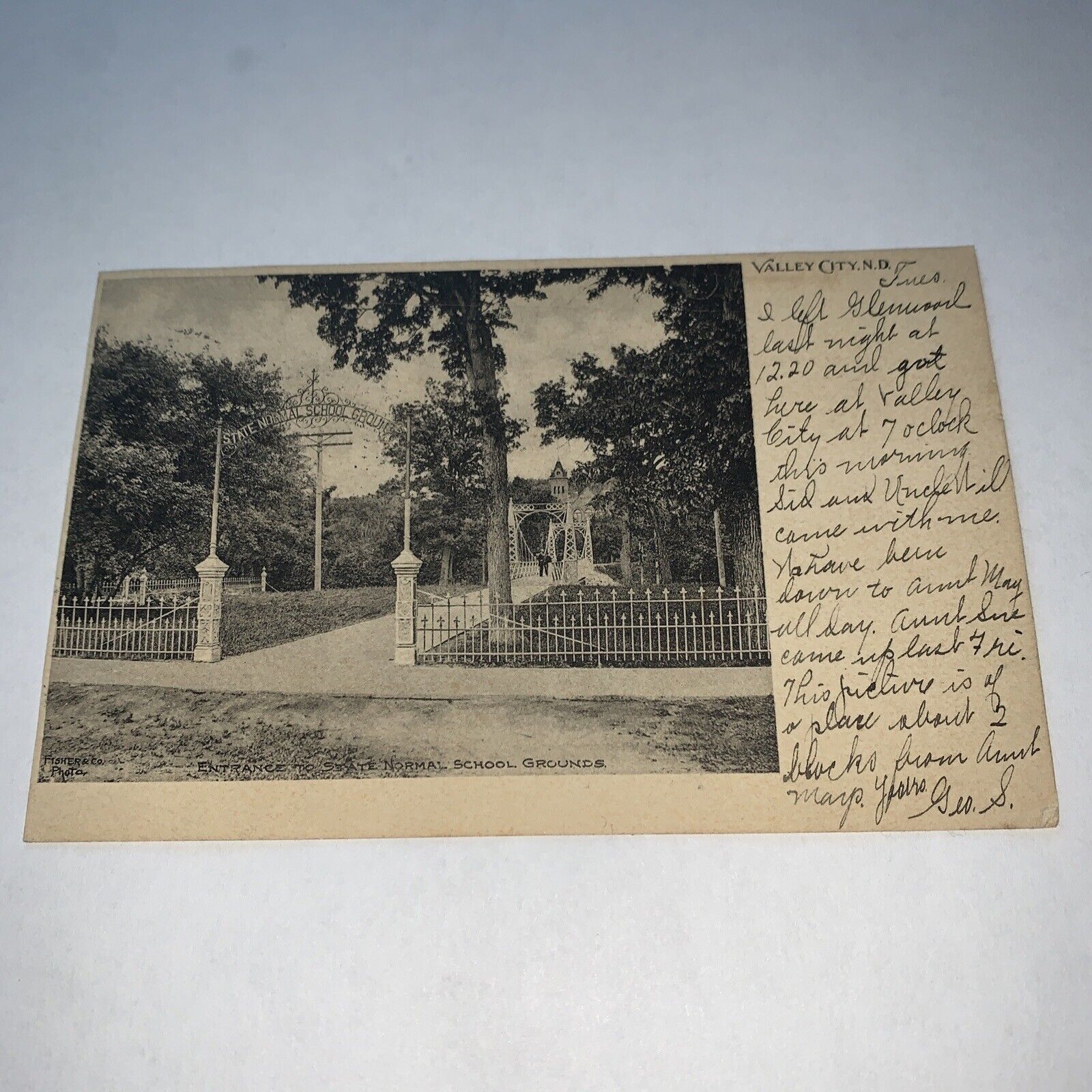Vintage Postcard 1908 Valley City North Dakota Entrance State Normal School