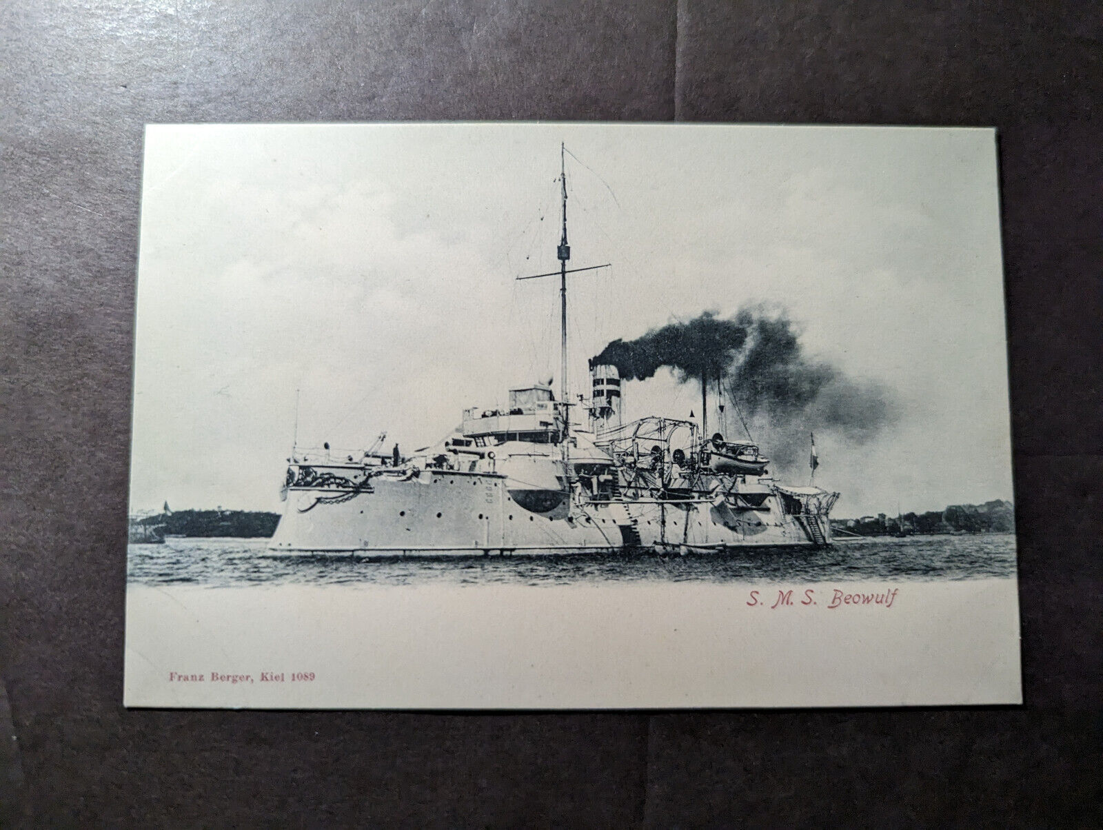 Mint Germany Military Naval Ship Postcard SMS Beowulf RPPC