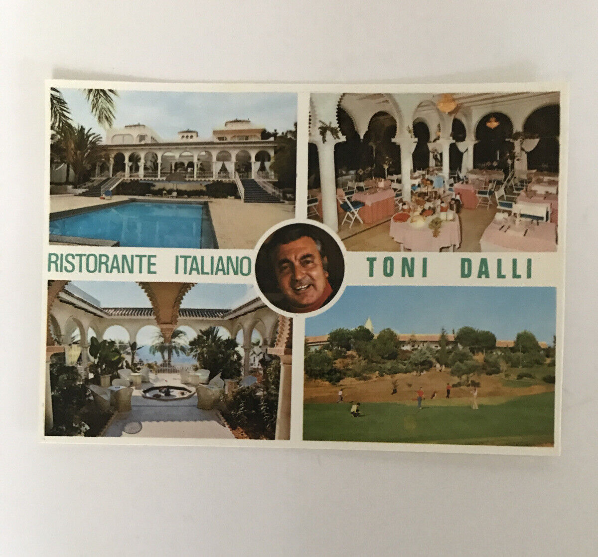 Vintage Postcard Toni Dalli Italian Restaurant Marbella Costa Del Sol Spain