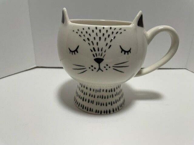 cat coffee mug by tabletop Ceramic White Cat Head Mug