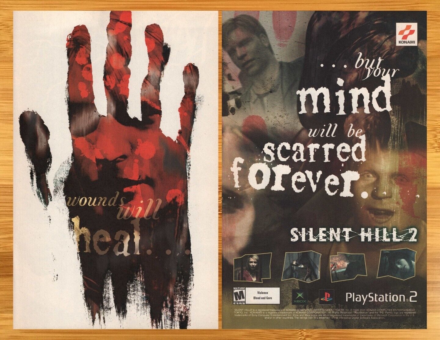 2001 Silent Hill 2 Playstation 2 PS2 Vintage Print Ad/Poster Official Horror Art