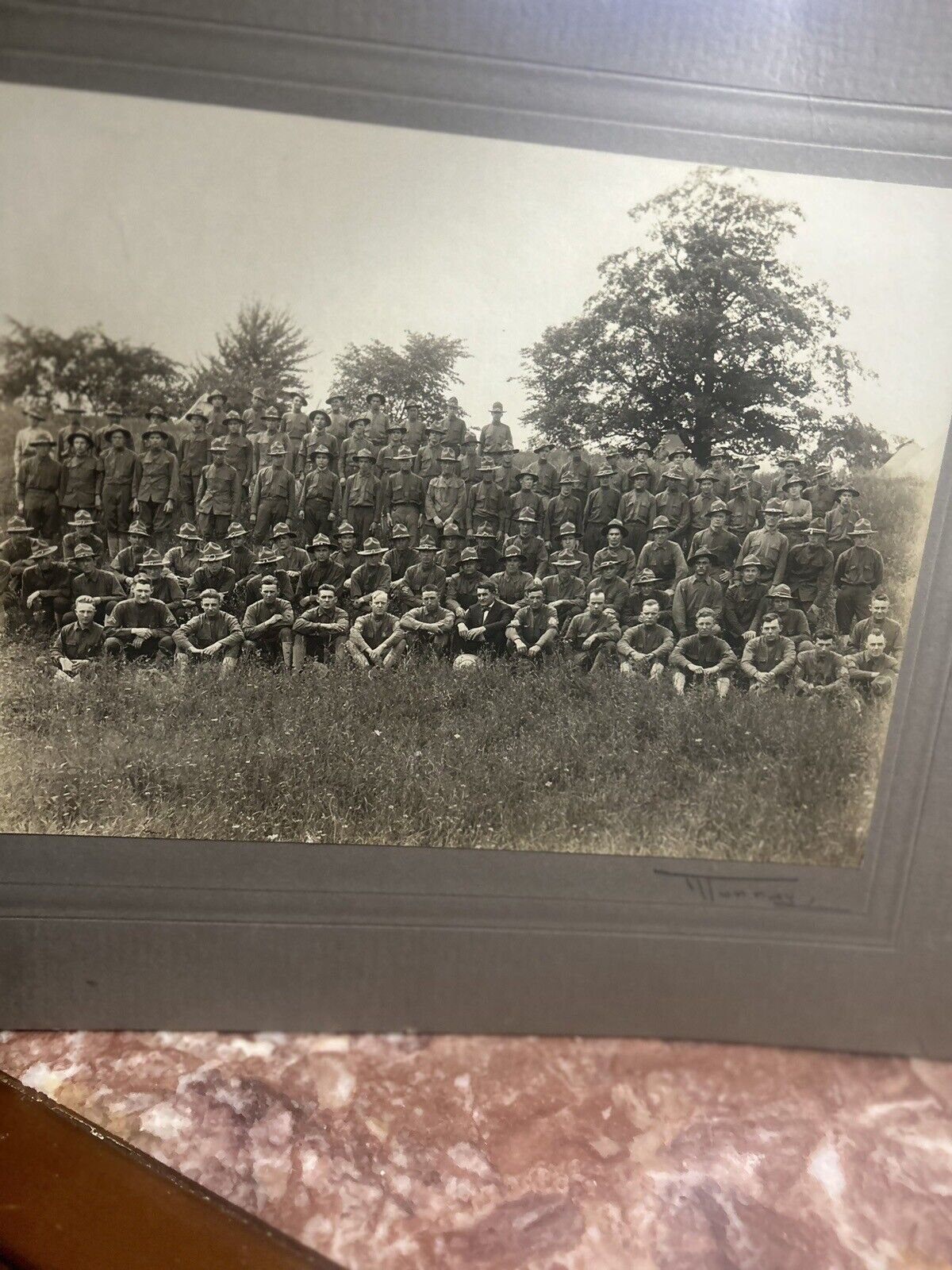 Antique Original WWI Unknown Unit Photograph Signed Murray