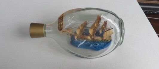 Vintage HMS Victory Ship In Bottle Haig & Haig Scotch dimple pinch Lord Nelson