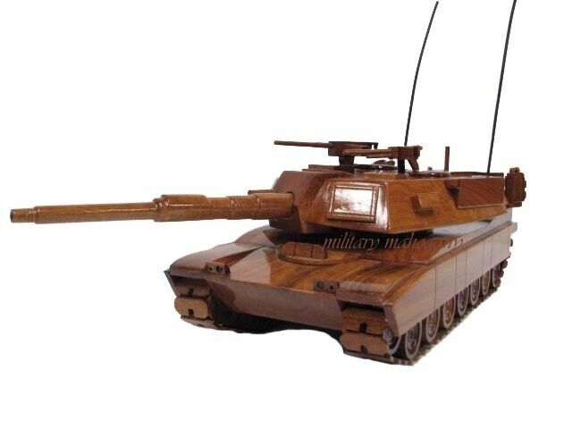 M1 M1A1 M1A2 Abrams Army USMC Marine Tank Military Mahogany Wood Wooden Model