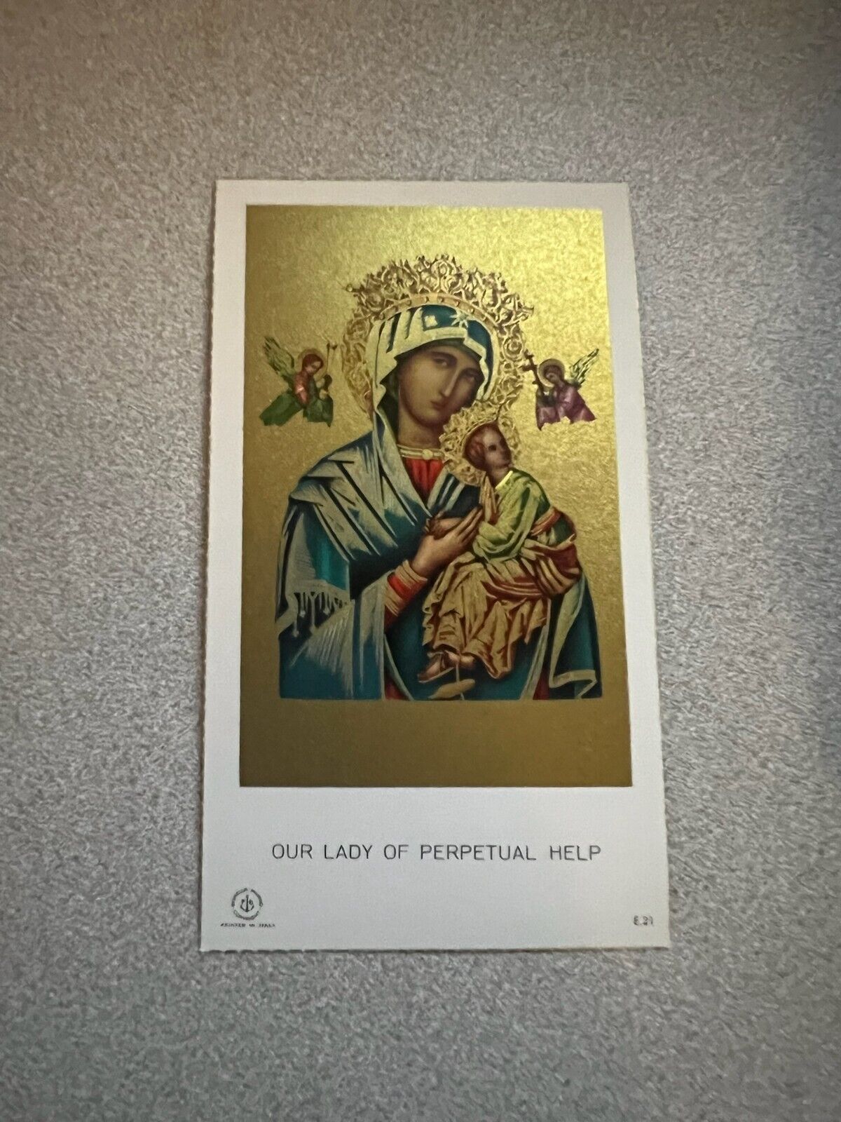 Vintage Gilded Catholic Holy Card - Our Lady of Perpetual Help Icon