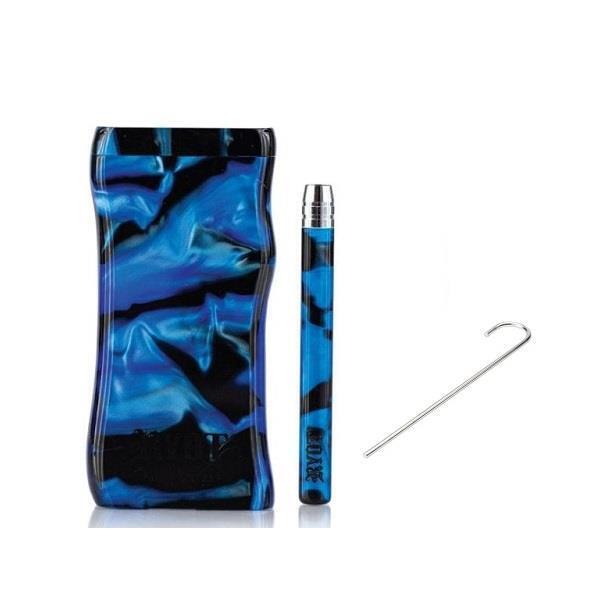 RYOT Acrylic Magnetic Dugout Box with Matching One Hitter Bat Taster Large BLUE