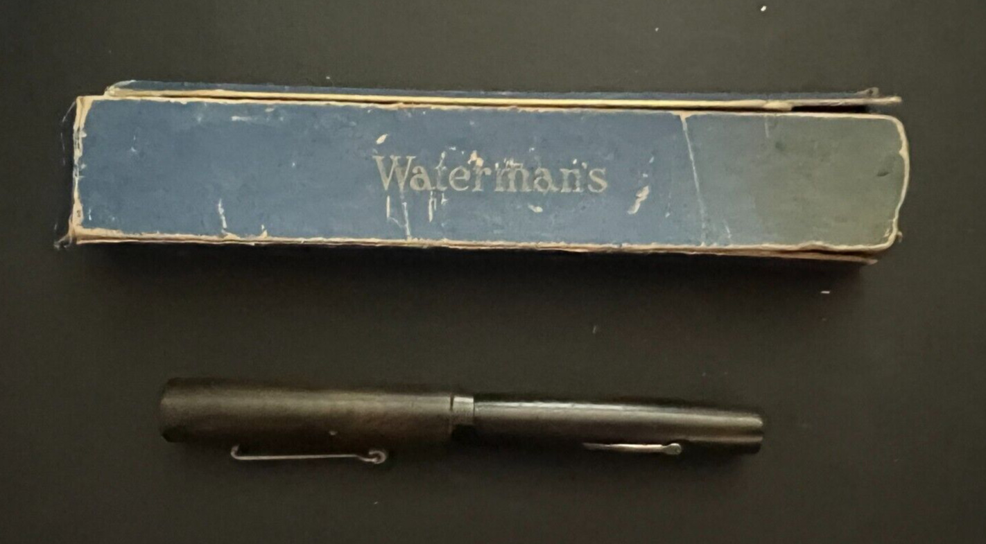 Vintage Waterman Fountain Pen 14K Ex. Fine Point In Org. Box Paperwork Used 1904