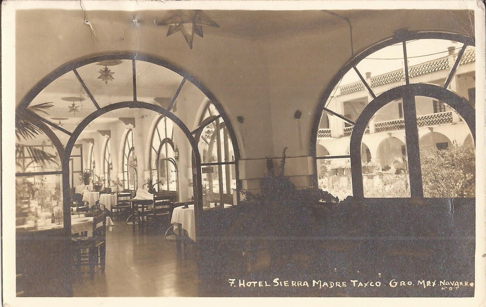 Taxco, MEXICO - Hotel Sierra Madre - REAL PHOTO - 1945 - restaurant interior