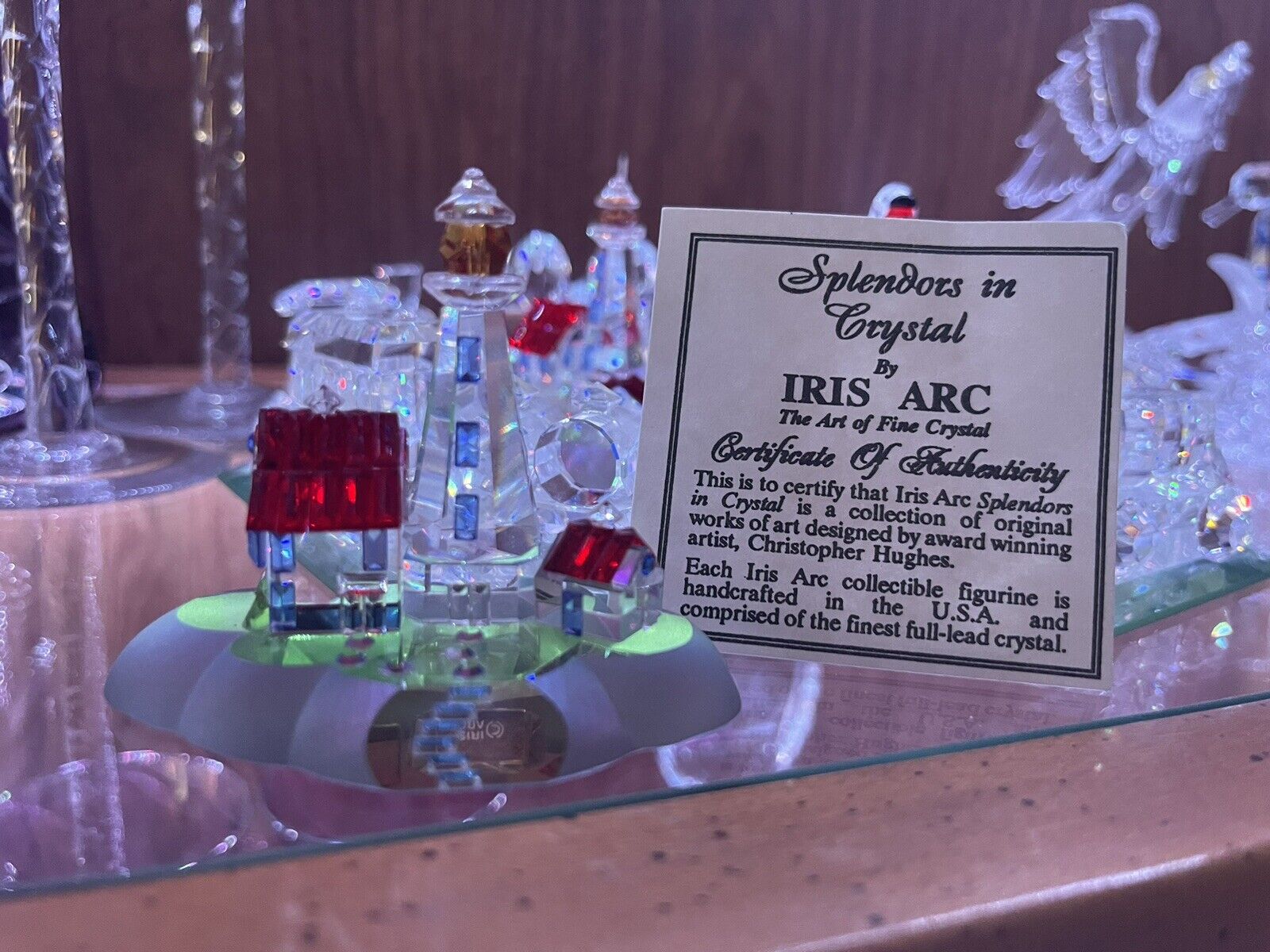 Stunning Iris Arc Crystal Lighthouse Figurine - RARE-Mint In Box With COA.