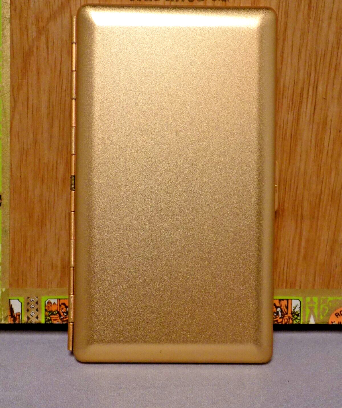NEW 100/120mm CIGARETTE &OR MULTI USE SATIN GOLD CASE w/ MIRROR TOP QUALITY