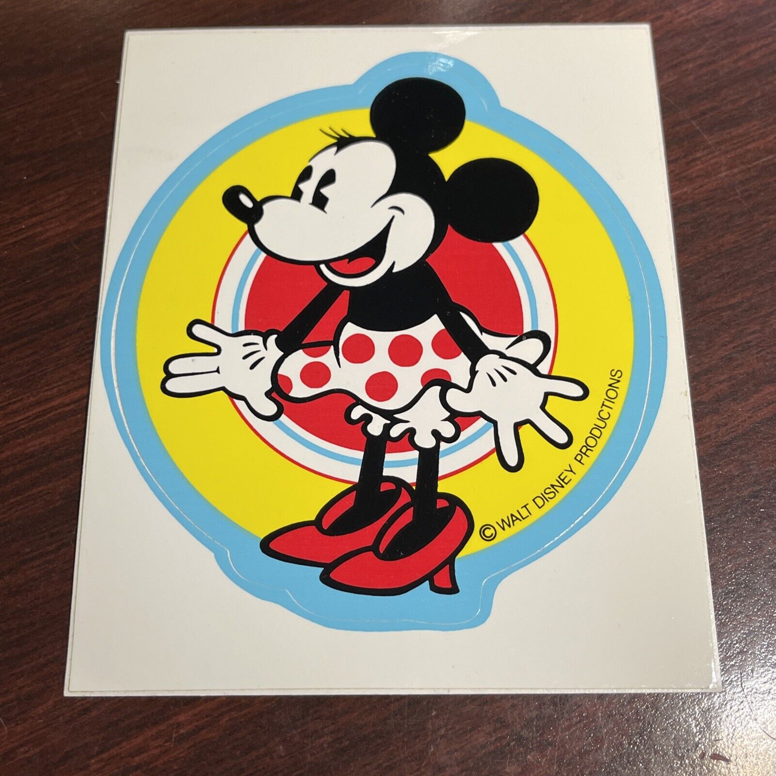 Vintage 80s - Walt Disney Productions - Glossy Minnie Mouse Sticker