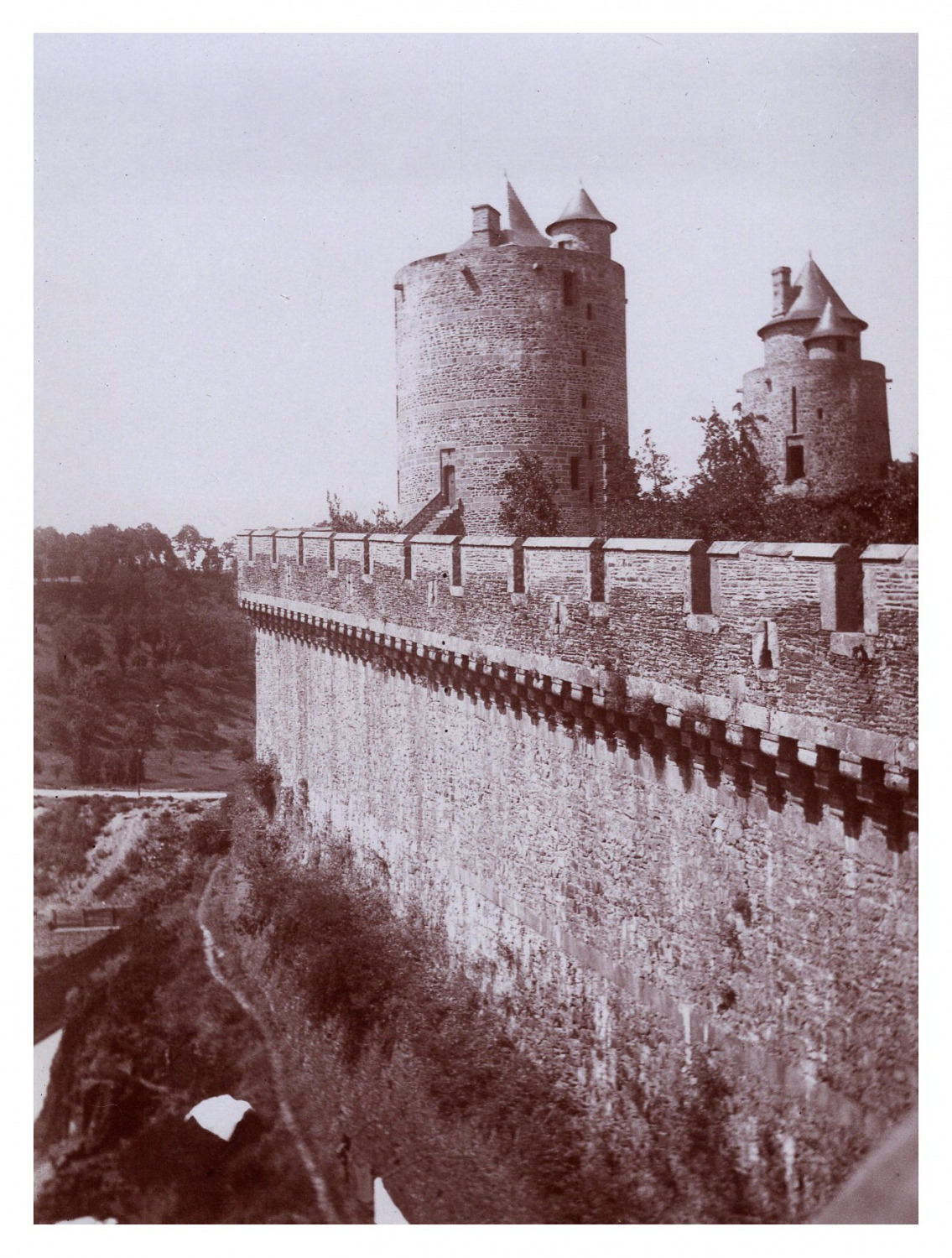 France, Fougères, Château de Fougères, vintage print, circa 1900 vintage print 