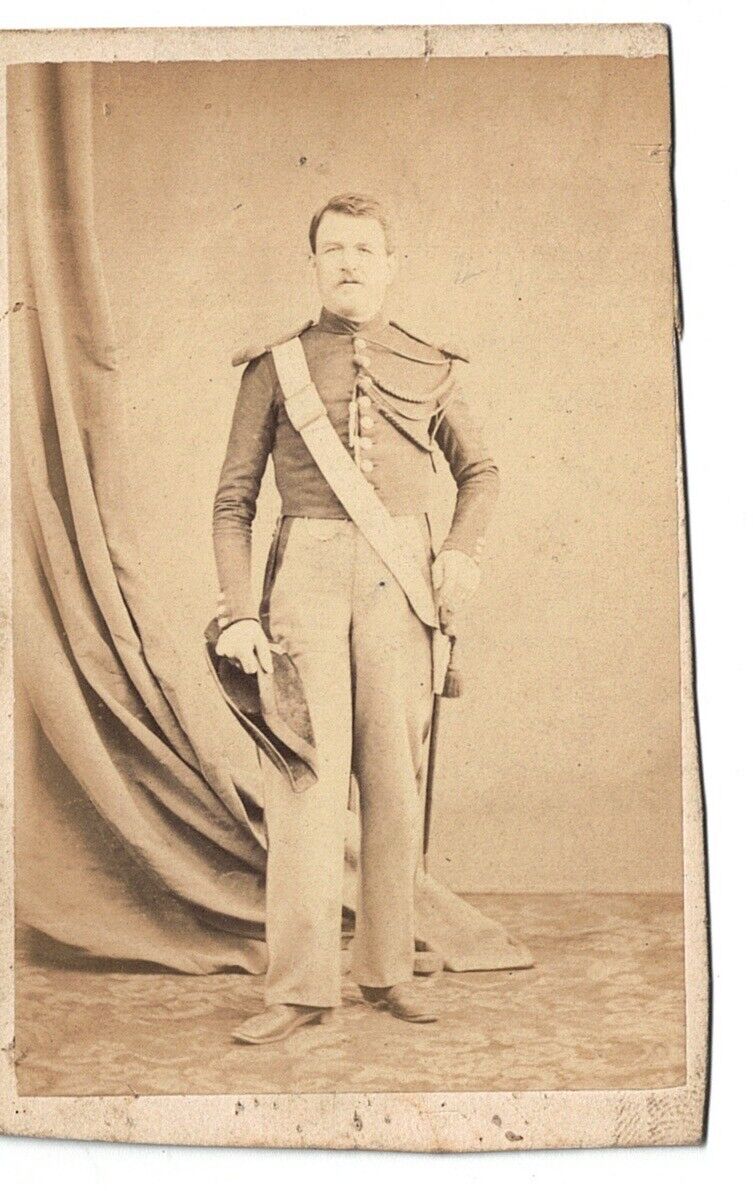 CDV Old Photo Card Second Empire Guard of Paris Uniform Napoleon III 1865