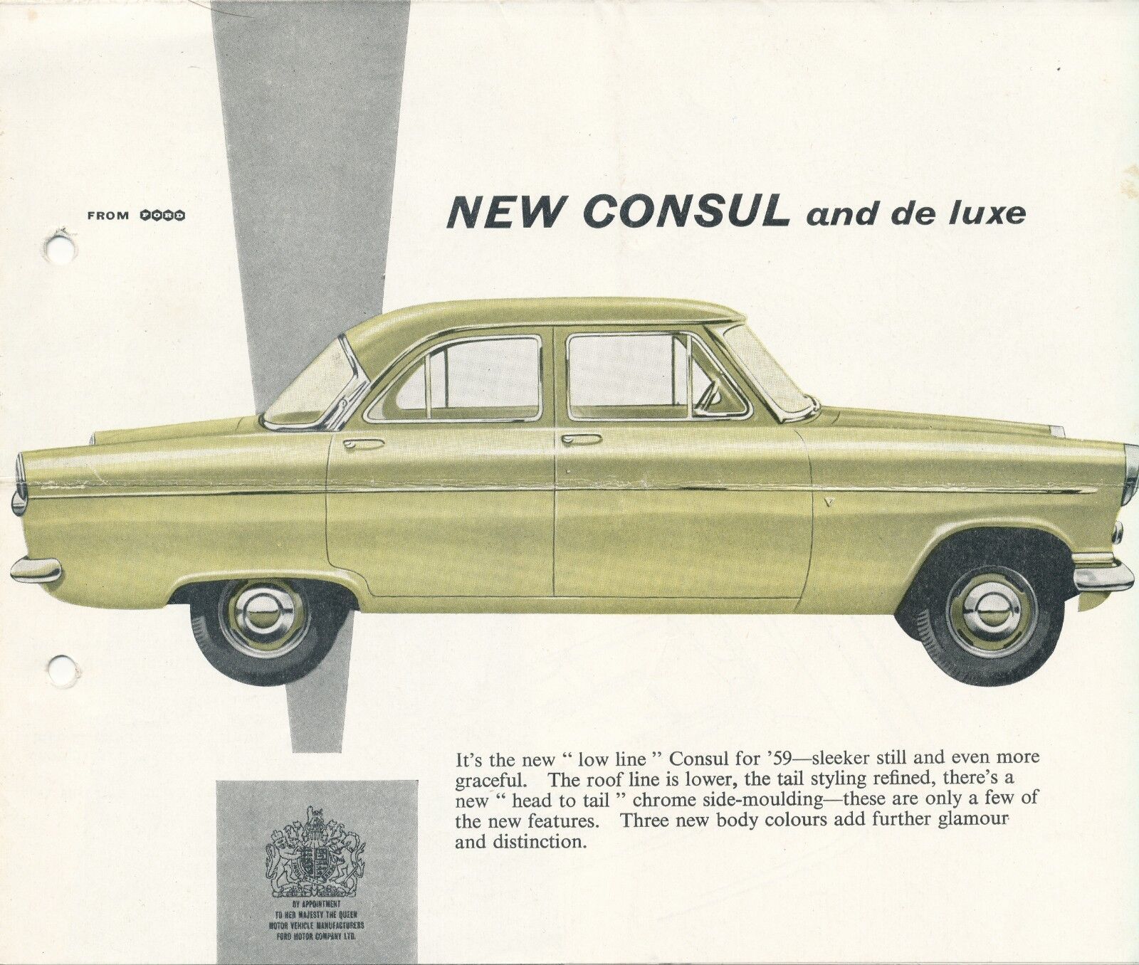 Ford Consul 1959 Original Car Sales Brochure UK Edition