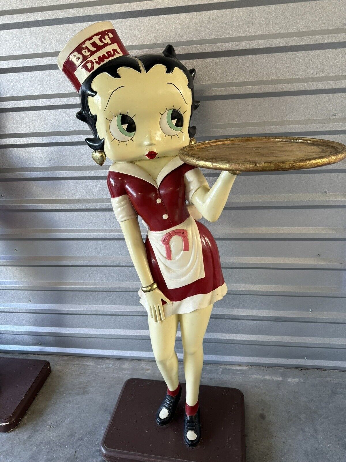 Rare Betty Boop Full Size Statue 5.5 Feet Waitress With Serving Plate Will Ship