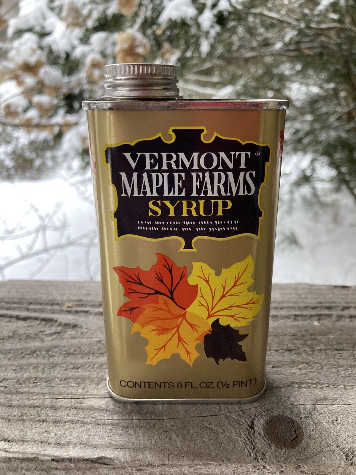 Vintage 1960’s Vermont Maple Syrup Tin Graphics EMPTY Rare