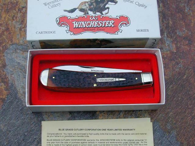WINCHESTER 1994 .270 BURNT ORANGE BANANA TRAPPER USA KNIFE RARE 26+ YRS OLD NMIB