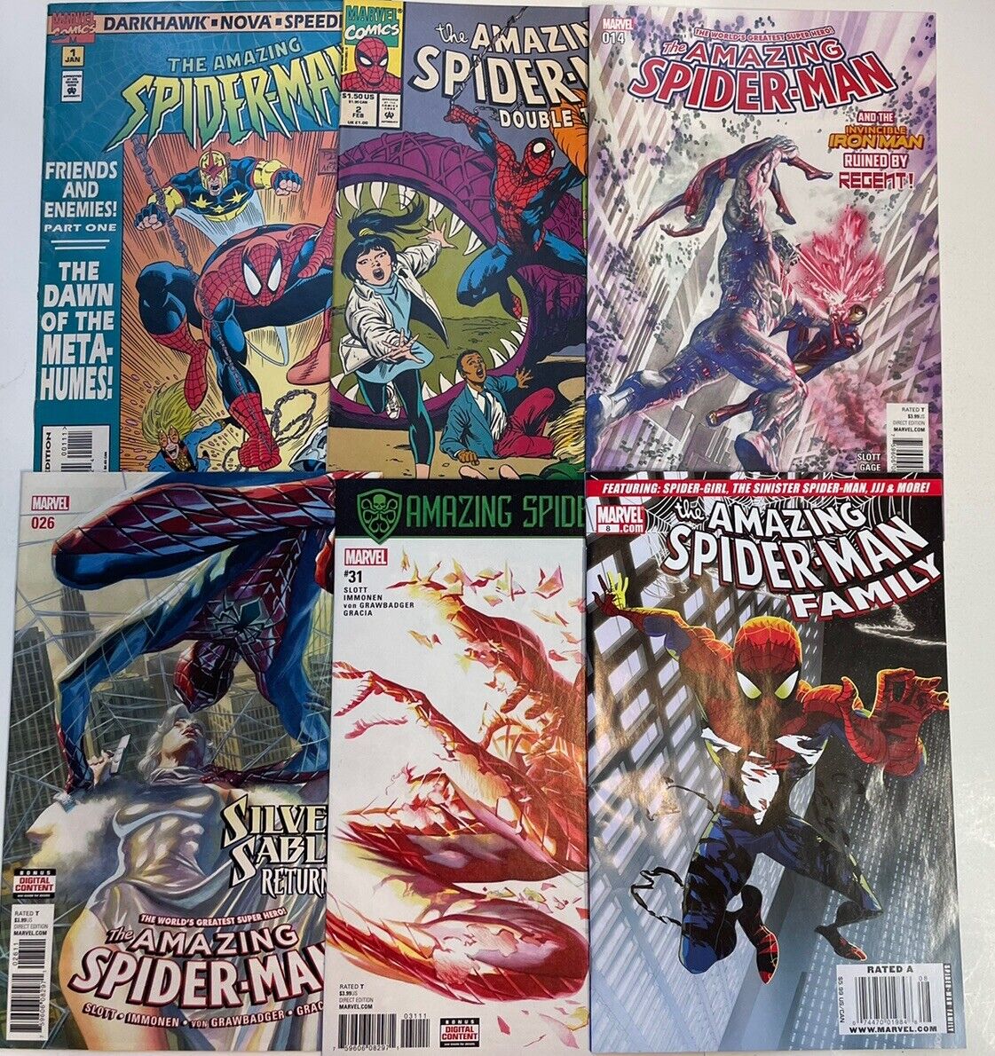 The Amazing Spider-Man 6 Comic Book lot (Marvel, Modern, Copper Age)