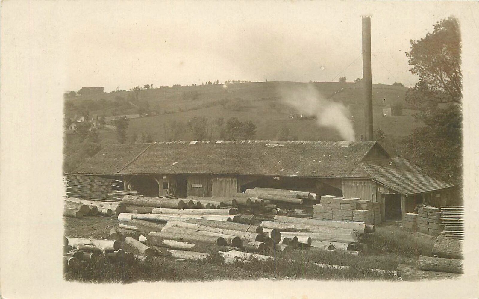 Postcard RPPC New York Almond Logging Lumber Sawmill  Kaple C-1910 23-2133