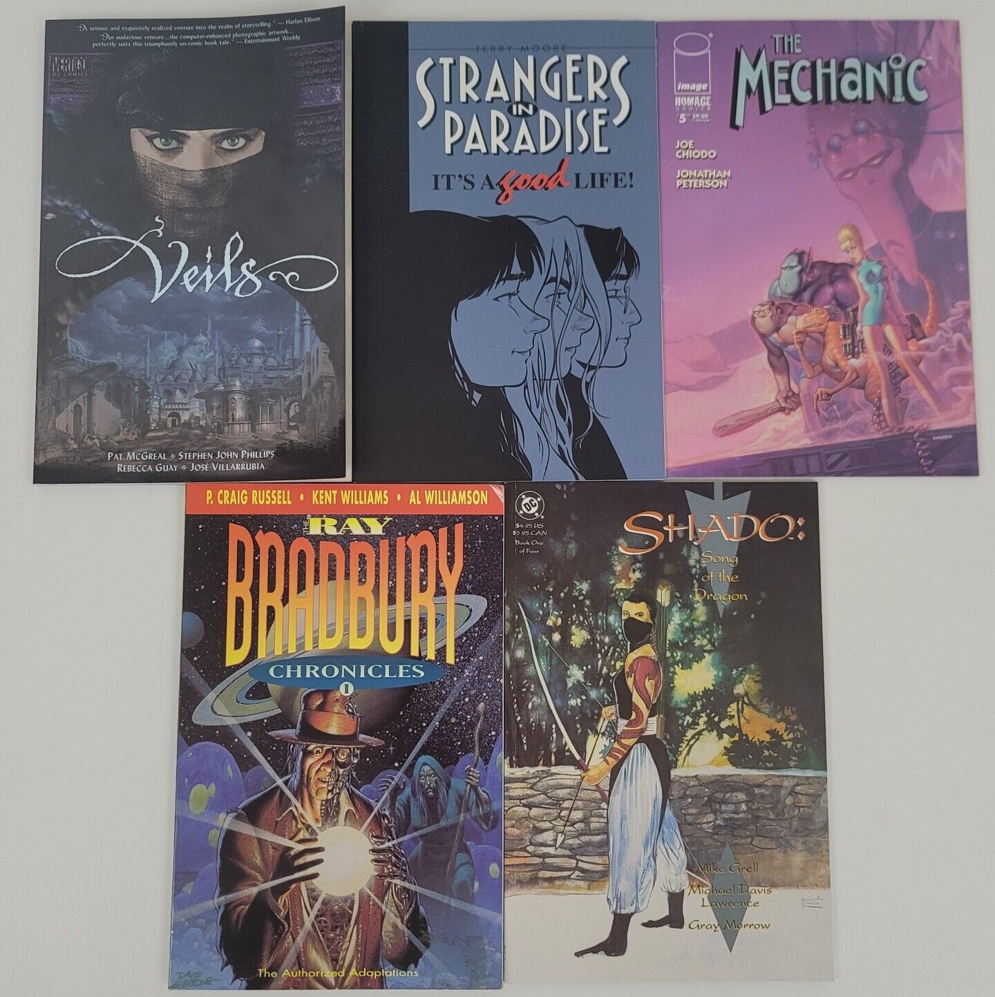 Lot 5 Comic Book Graphic novels Shado Veils Mechanic Ray Bradbury Strangers in P