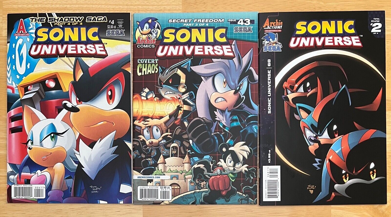 Sonic Universe #4, #43, #68 Lot Scarce, Hard to Find Sonic Comics