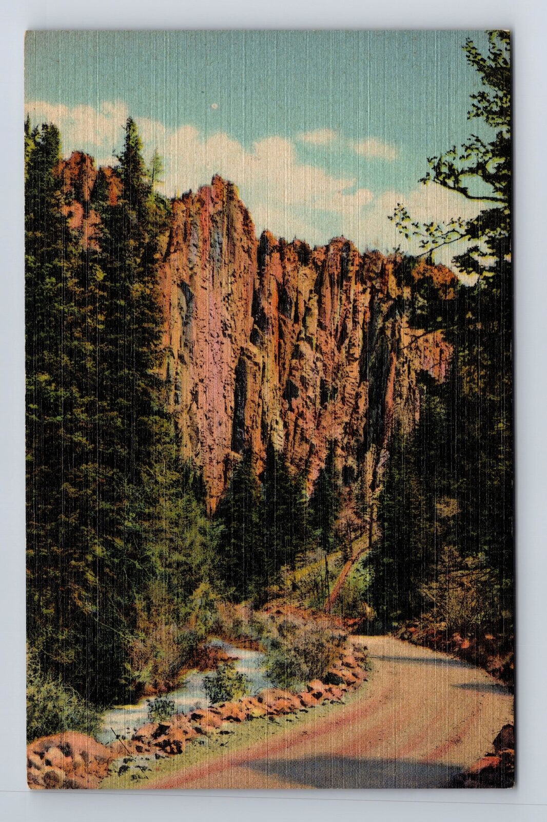 Palisades In Cimarron Canyon NM-New Mexico, Scenic View Vintage History Postcard