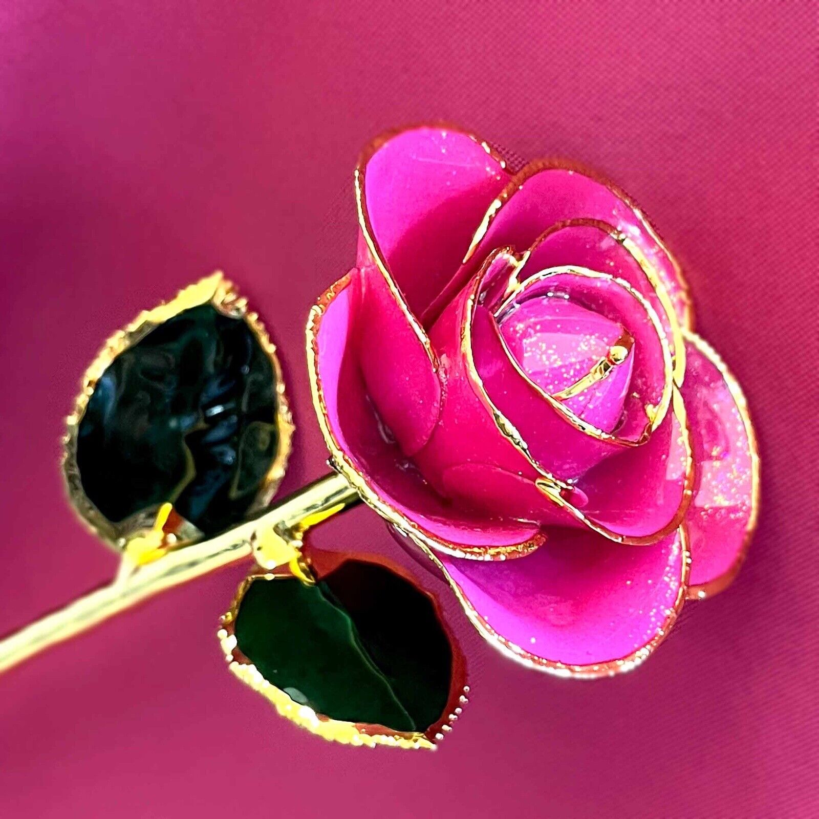 Steven Singer Valentine’s Day Pink 24k Gold Dipped Rose