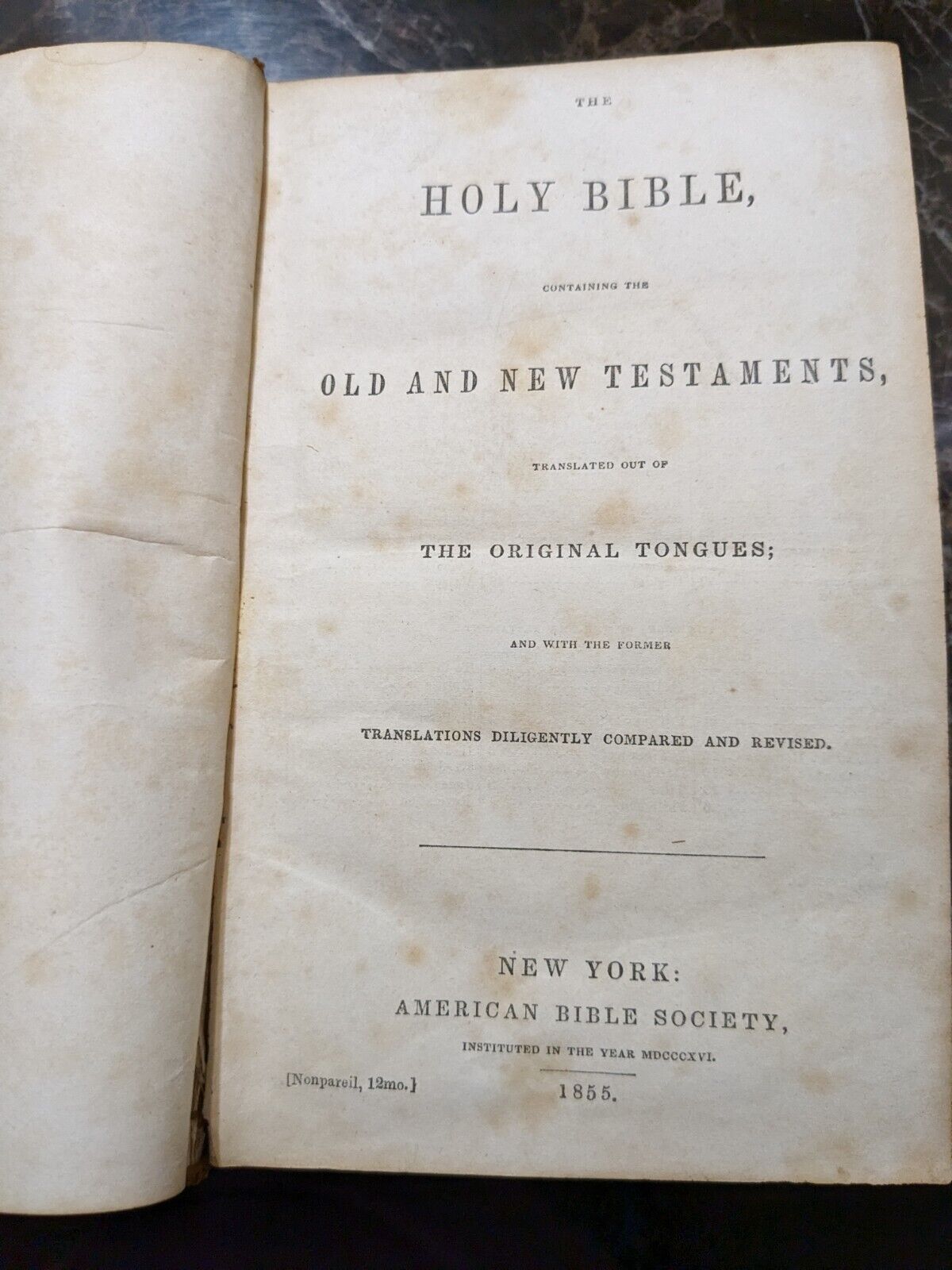 Holy Bible, Published 1855, Containing the Old and New Testaments (Hardback)