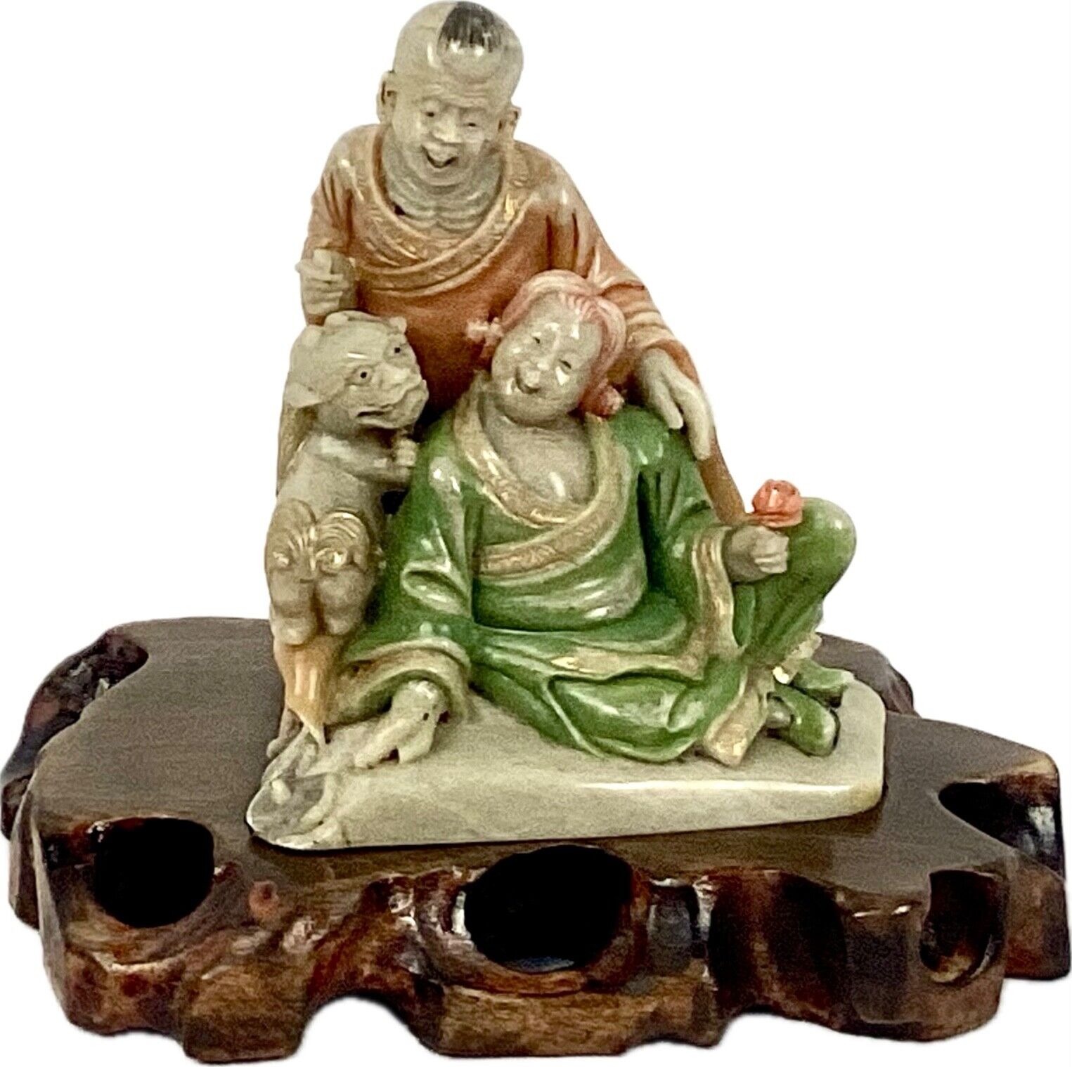 Chinese Soapstone Carving of Man and Woman