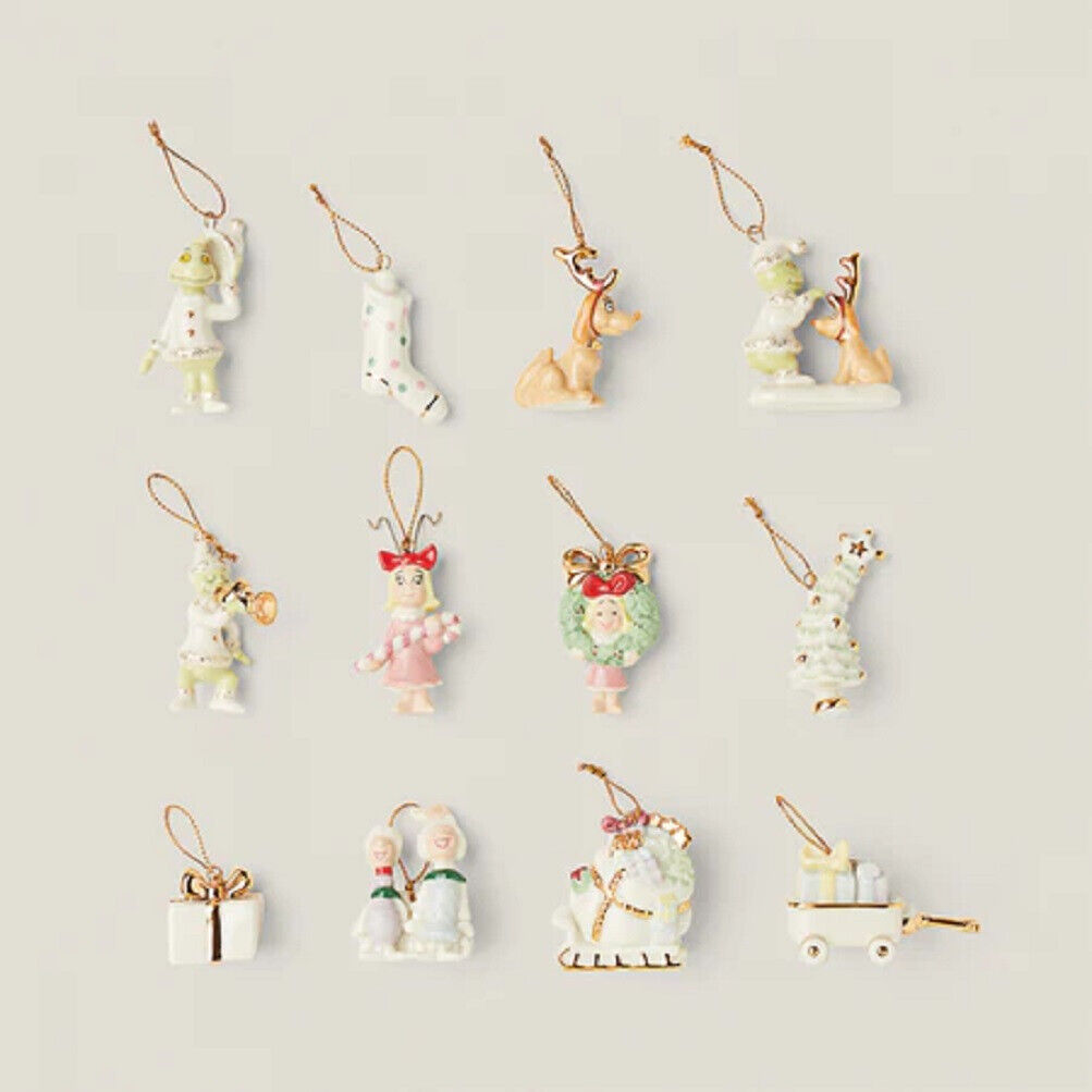 Lenox China Holiday How the Grinch Stole Christmas Mini Ornaments - N/O