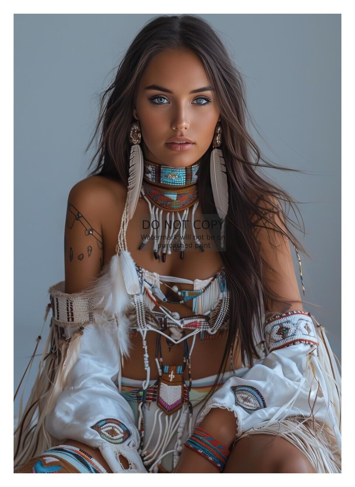 GORGEOUS YOUNG NATIVE AMERICAN SEXY 5X7 FANTASY PHOTO