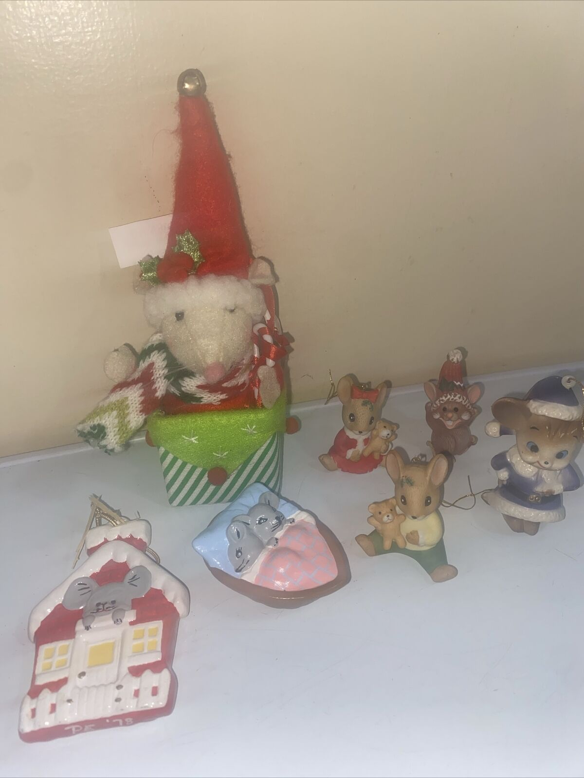 Vintage Lot Mice Mouse Christmas Ornaments