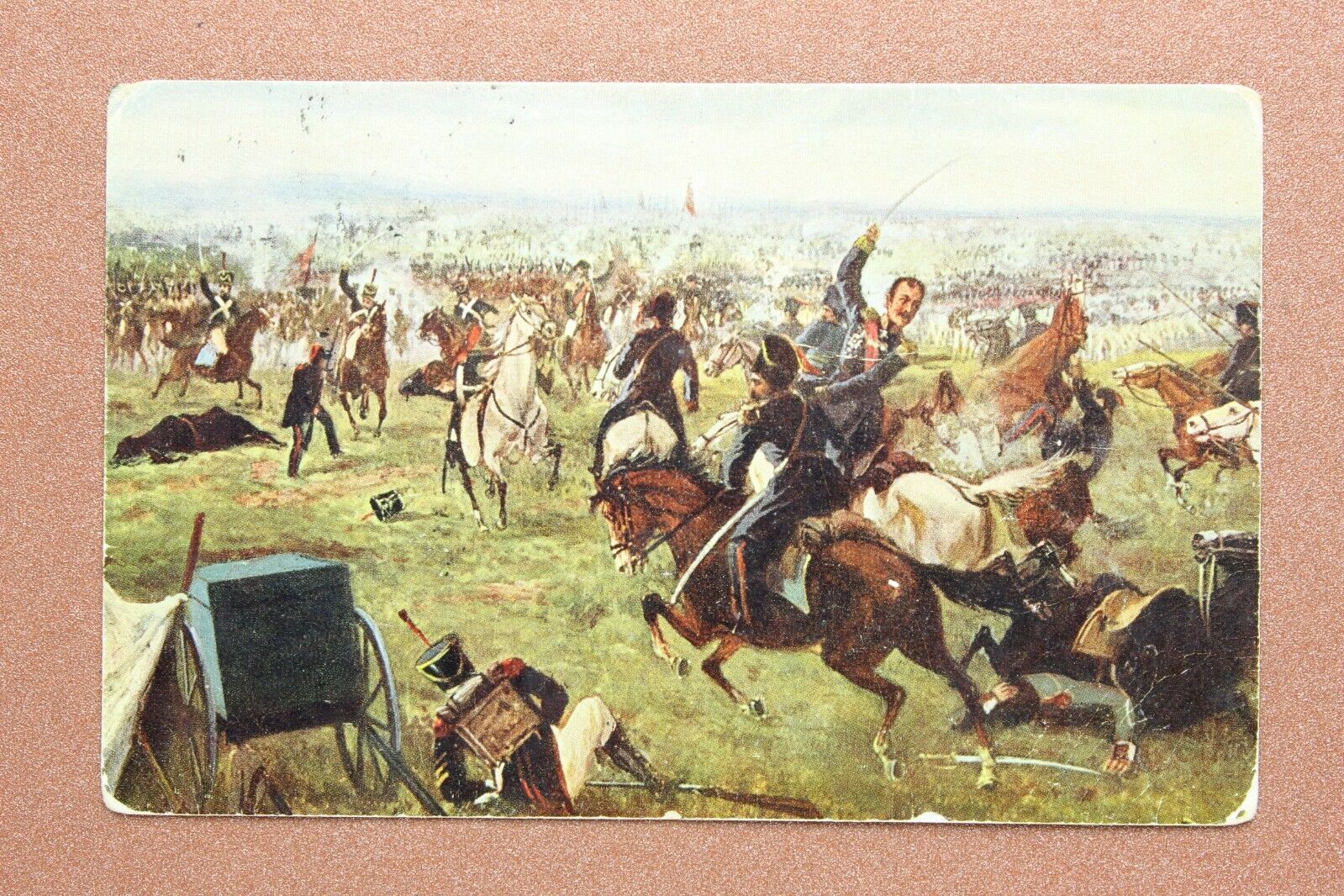 Tsarist Russia postcard post stamp 1913 NAPOLEON Ataman Platov Cossacks BORODINO