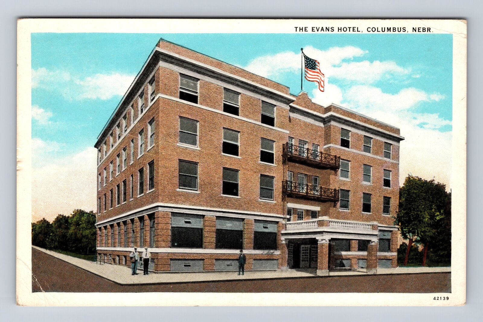 Columbus NE-Nebraska, The Evans Hotel, Advertisement, Vintage c1947 Postcard