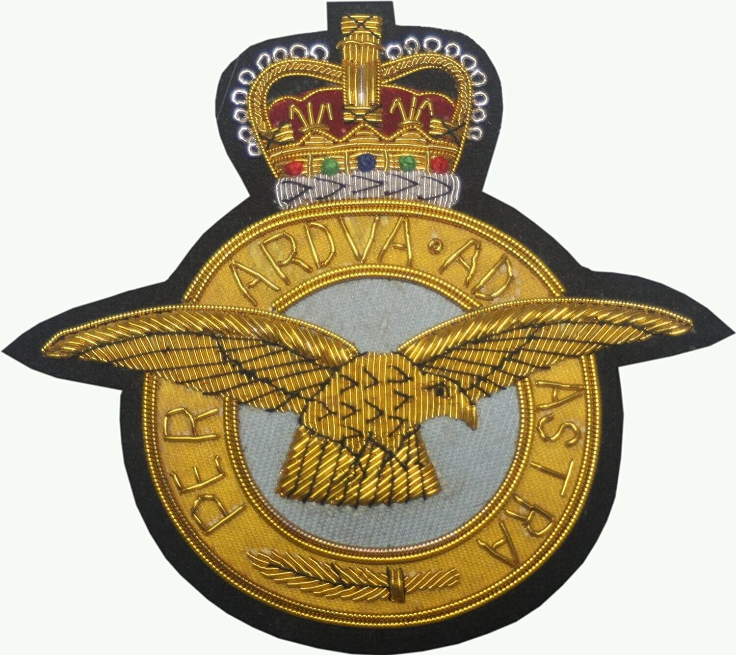 ST (RAF) Royal Air Force Per Ardva Ad Astra Blazer Hand Made Wire Bullion Badge