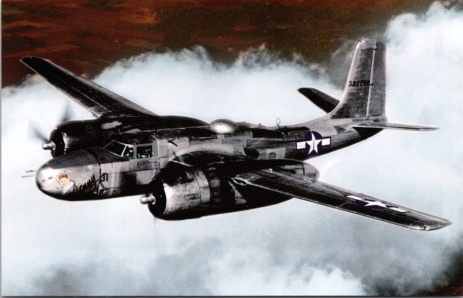 Postcard Douglas A-26 Invader WWII Bomber USA Air Force Aircraft Uncirculated