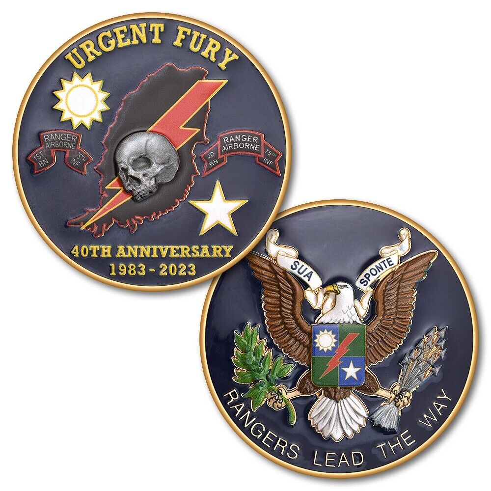 75th Ranger Regiment Urgent Fury 40th Anniversary 1983-2023 Challenge Coin