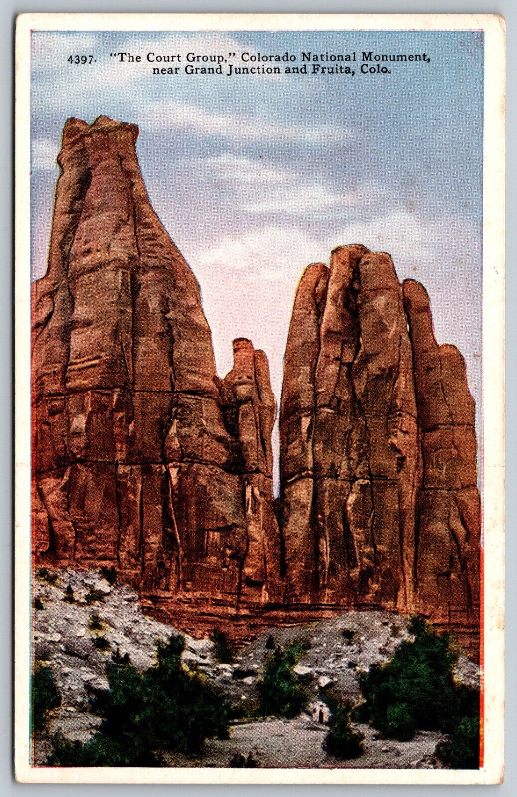 The Court Group  Colorado Grand National Monument Vintage Postcard  1935
