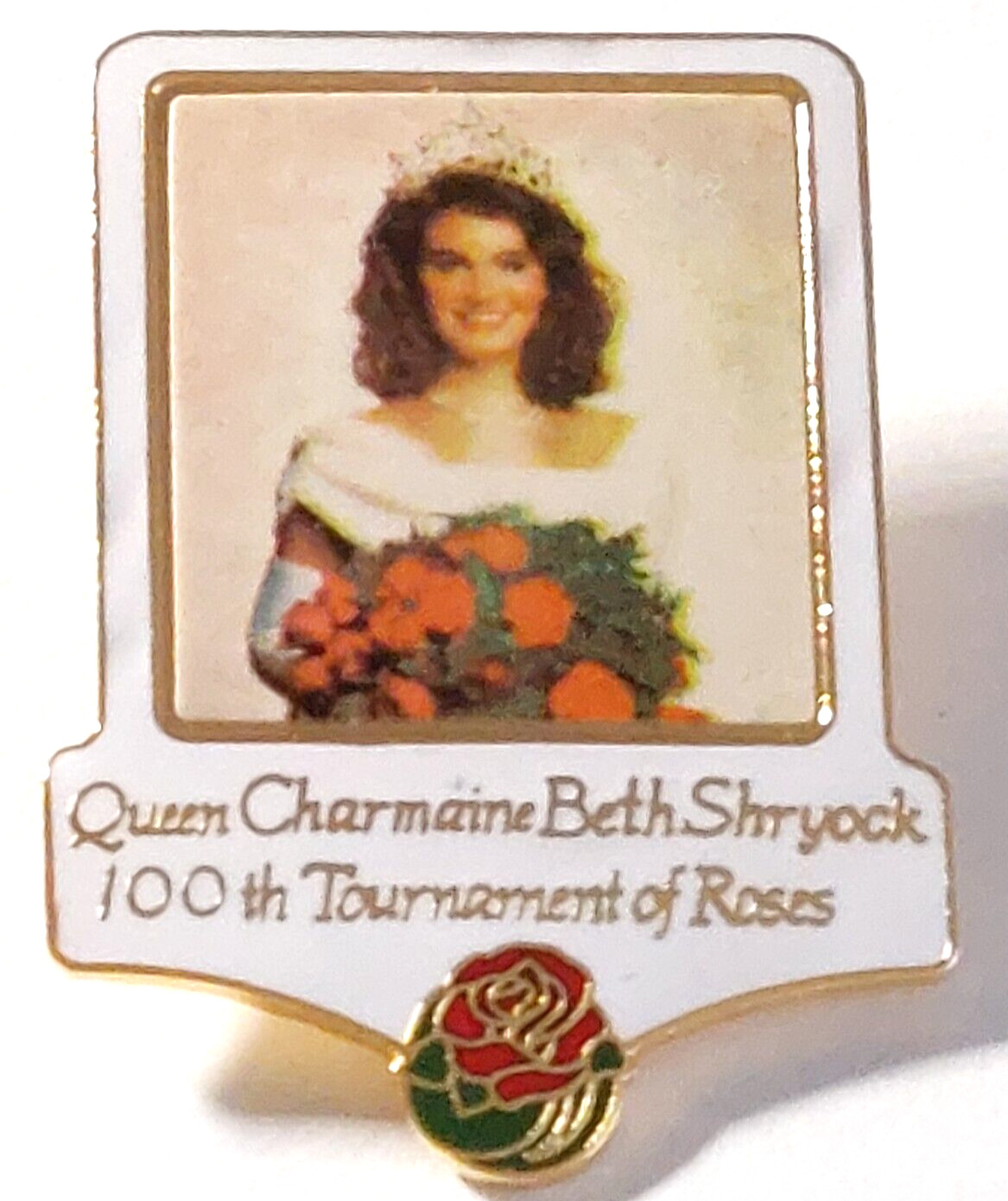 Rose Parade 1989 Queen Charmaine Beth Shryock 100th TOR Lapel Pin