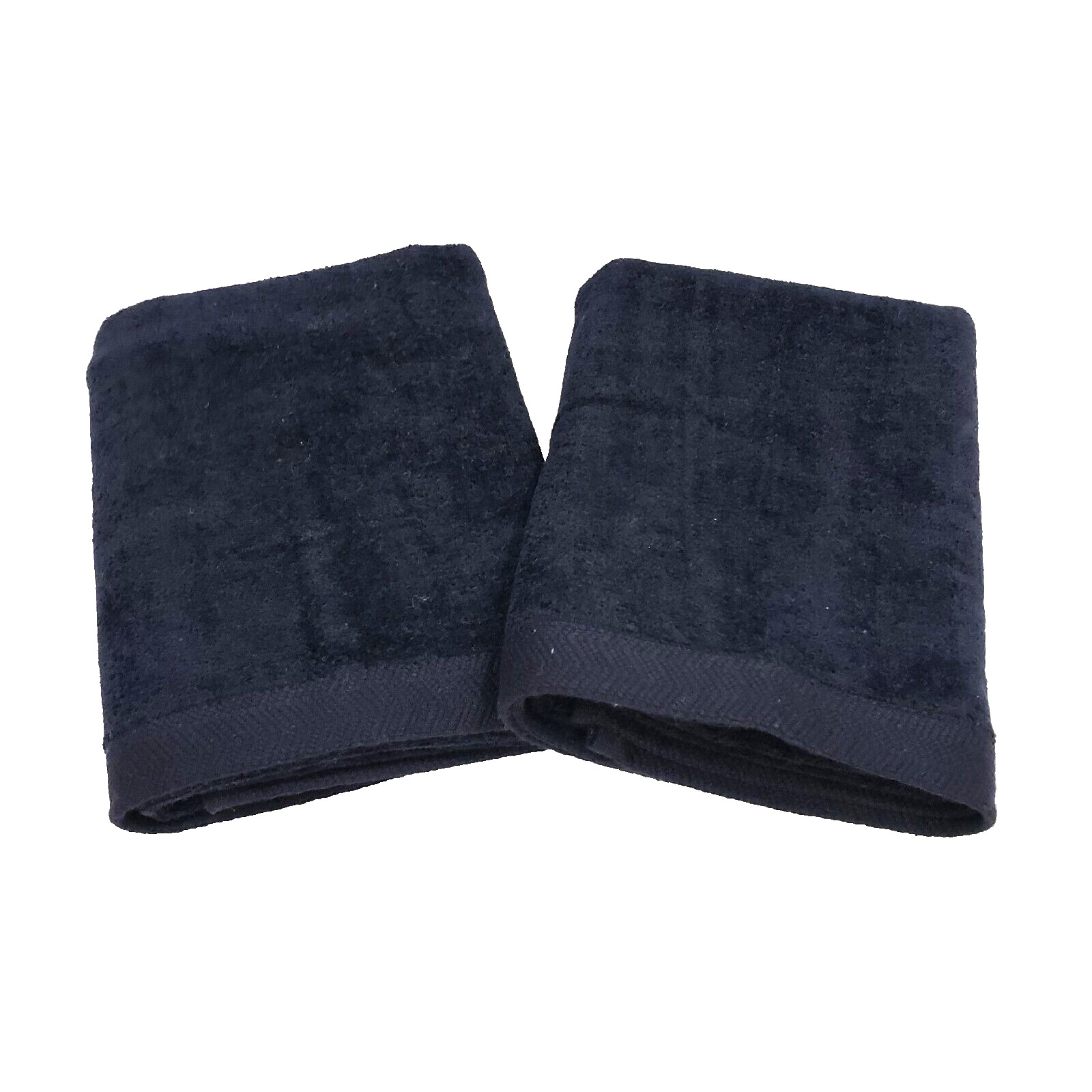 Bath Hand Towels Black Cotton Set of 2 Unbranded New