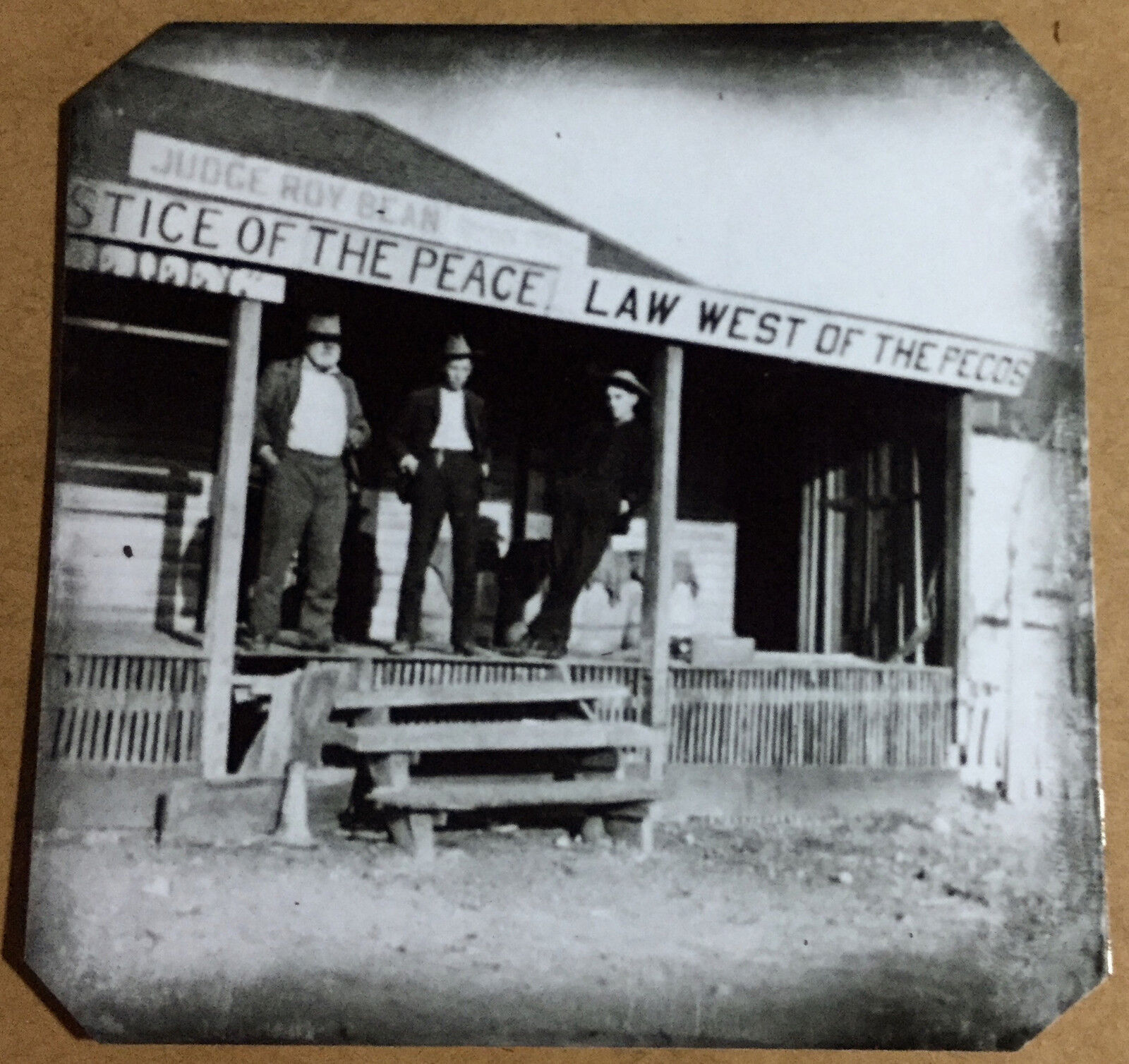 Historic tintype RP of Judge Roy Bean\'s Office in Langtry, Texas tintype C1054RP