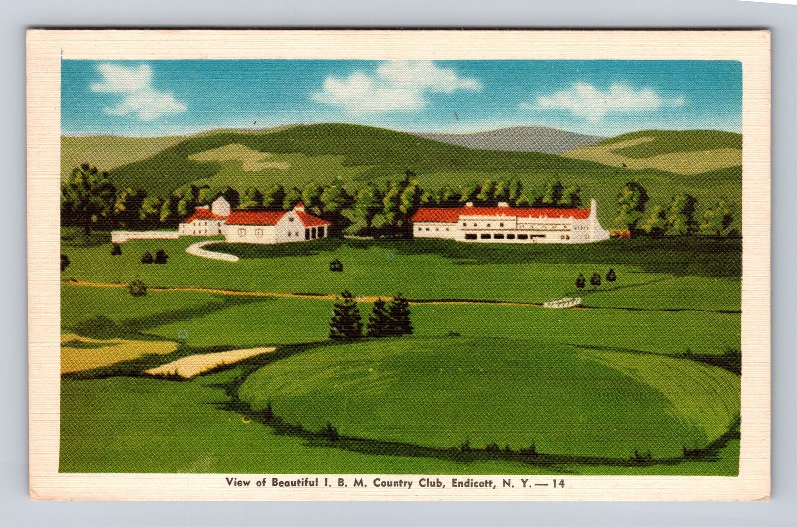 Endicott NY-New York, I B M Country Club, Antique, Vintage Souvenir Postcard
