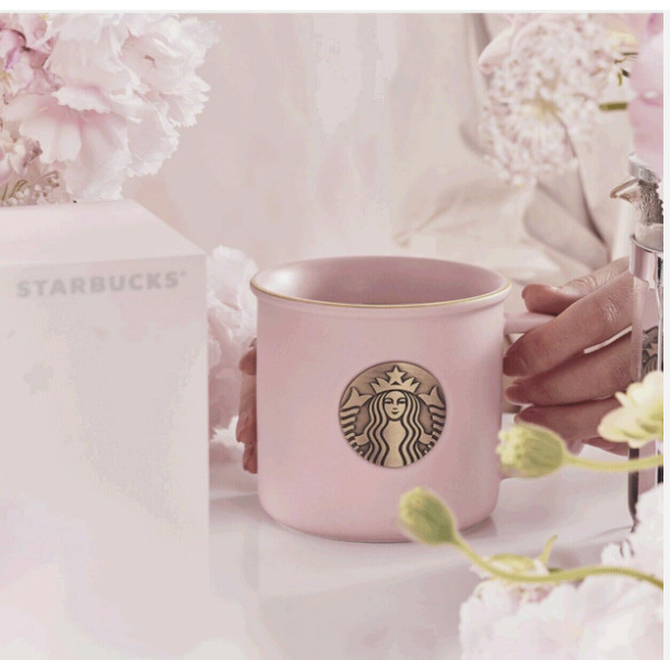 Starbucks Cup China Pink Sakura Siren Logo 12oz Coffee Mug With Gift Box 355ml
