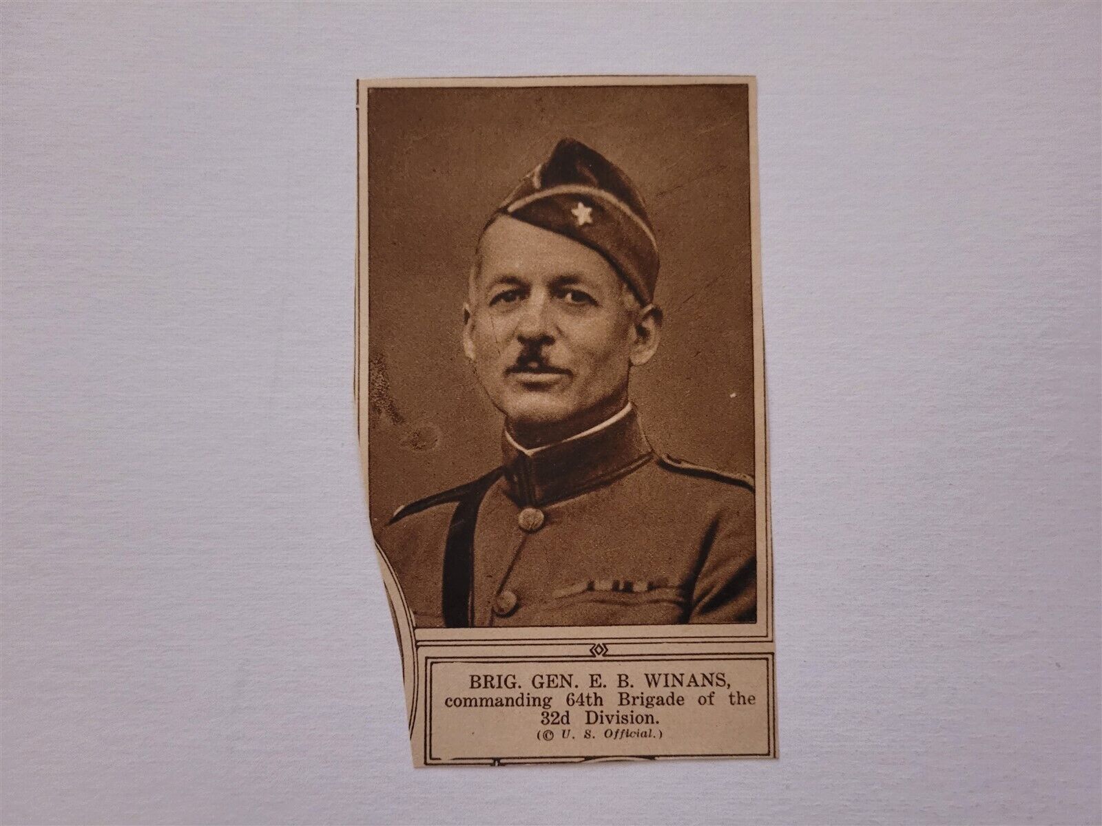 Brigadier General E.B. Winans 32nd Division 1919 WW1 World War 1 NY Picture
