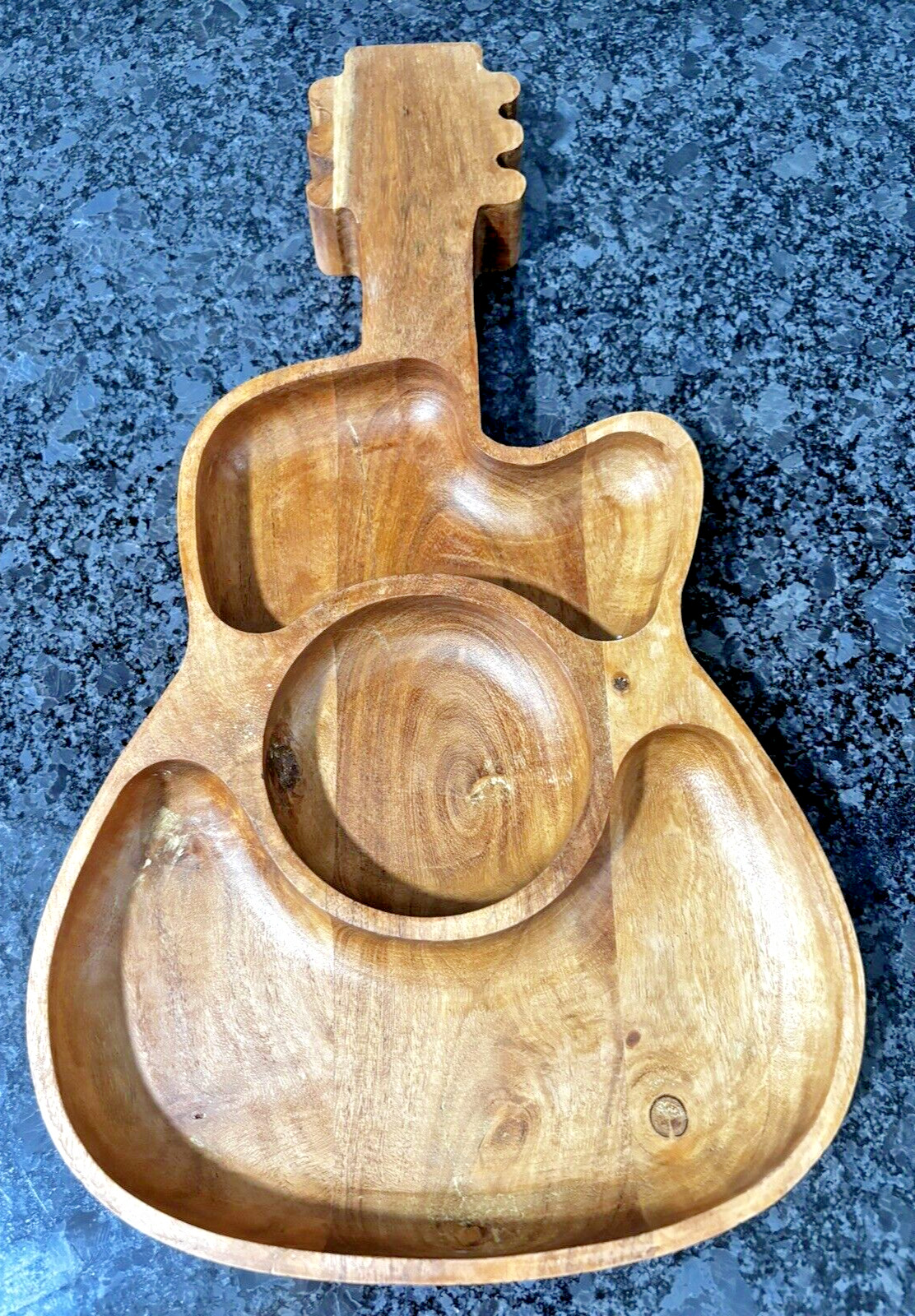 DOLLY PARTON Acacia Wood Guitar Shape Serving Tray Approx 16”x 9.5” NEW