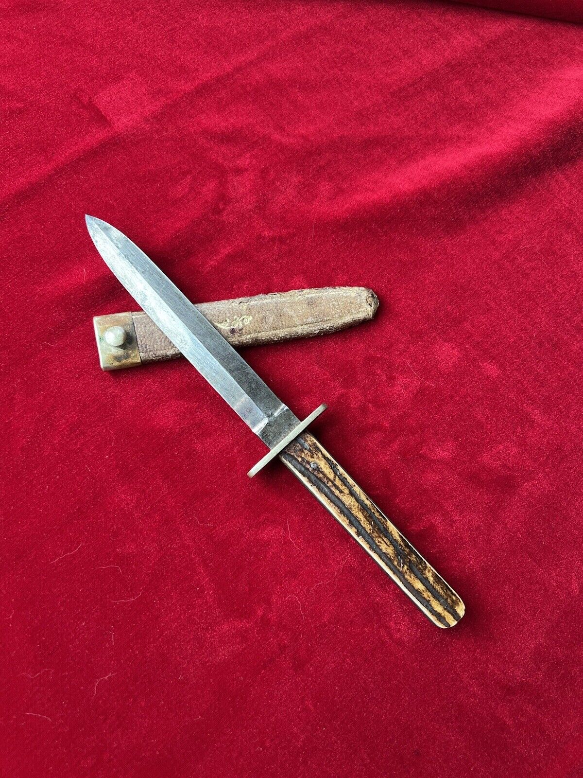 Antique 1800s Civil War Era Sheffield Dirk Knife Manhattan Cutlery Bowie Knife